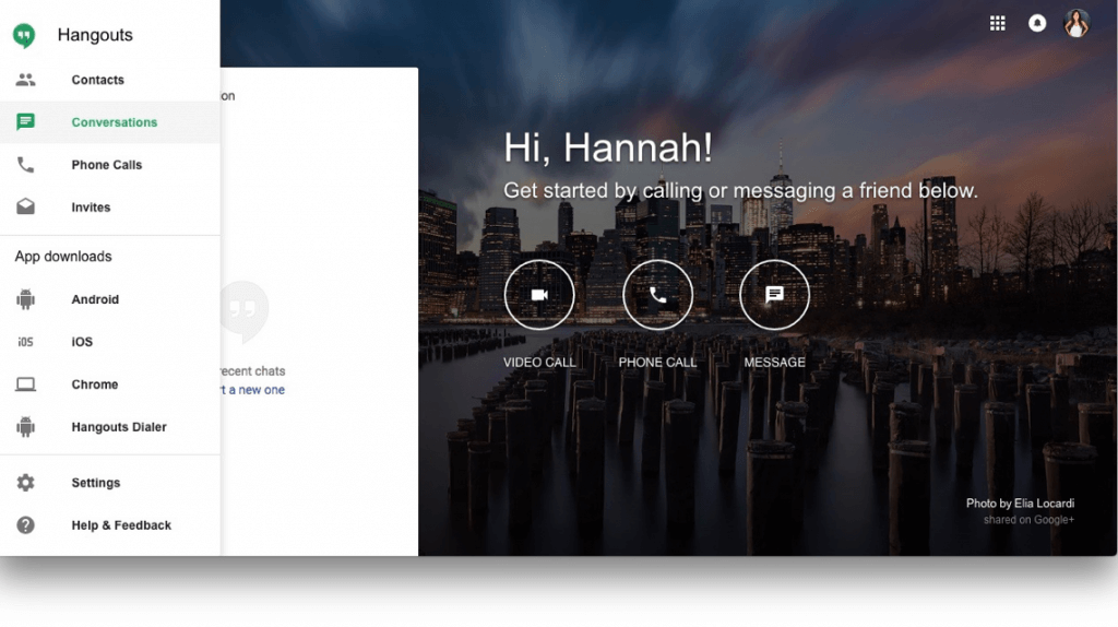 Google Hangouts dashboard