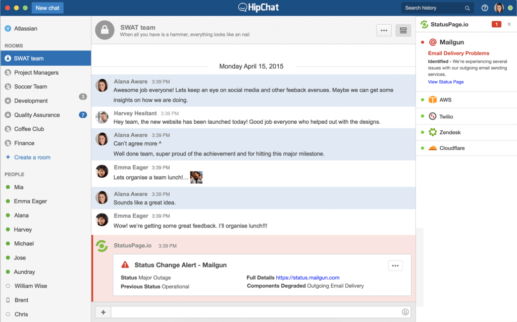 Hipchat sample chat