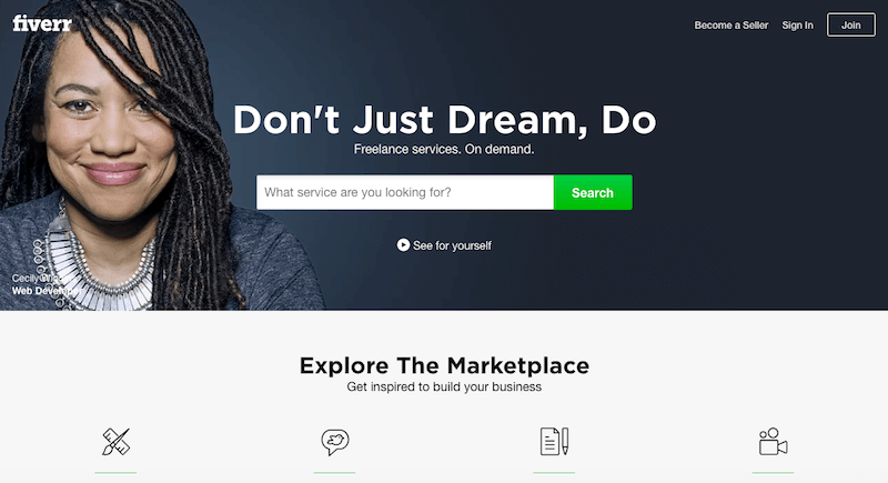 Fiverr Homepage