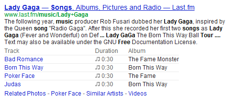 music snippet example