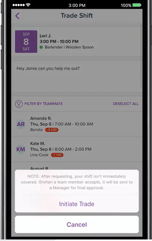 homebase mobile ui example