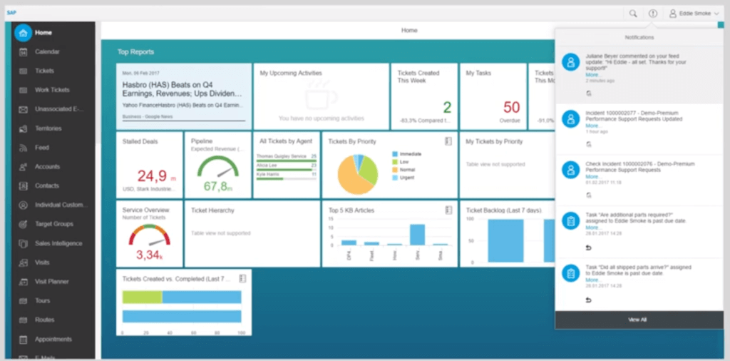 SAP service cloud ui