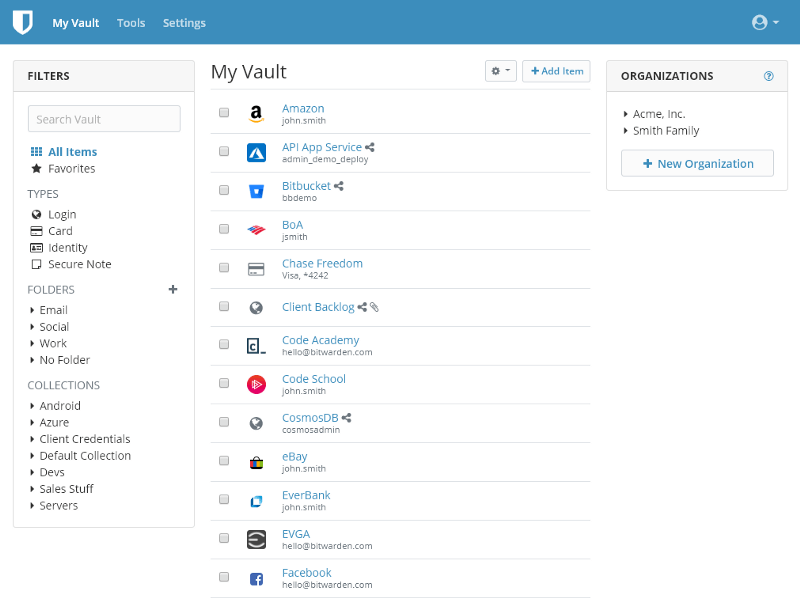 Bitwarden ui