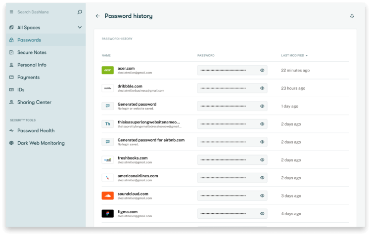 Dashlane ui