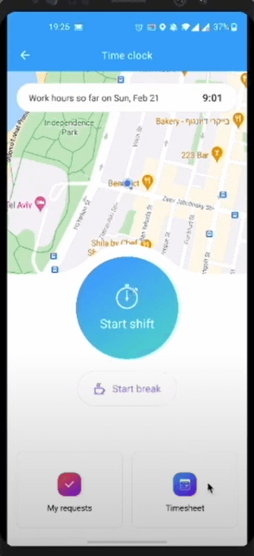 The mobile time clock for Connecteam
