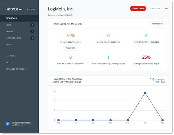 LastPass admin console - provided by LastPass