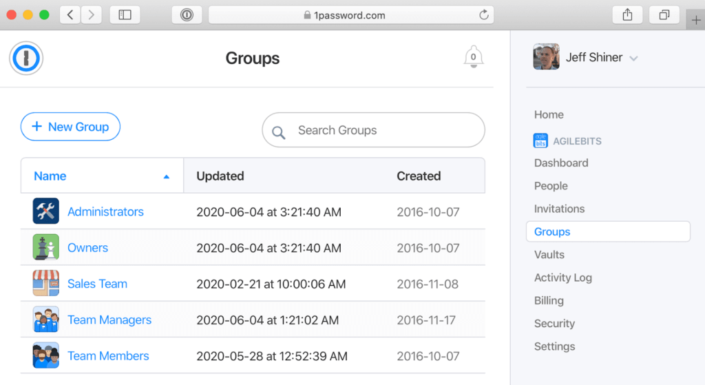 1Password admin console - provided by 1Password