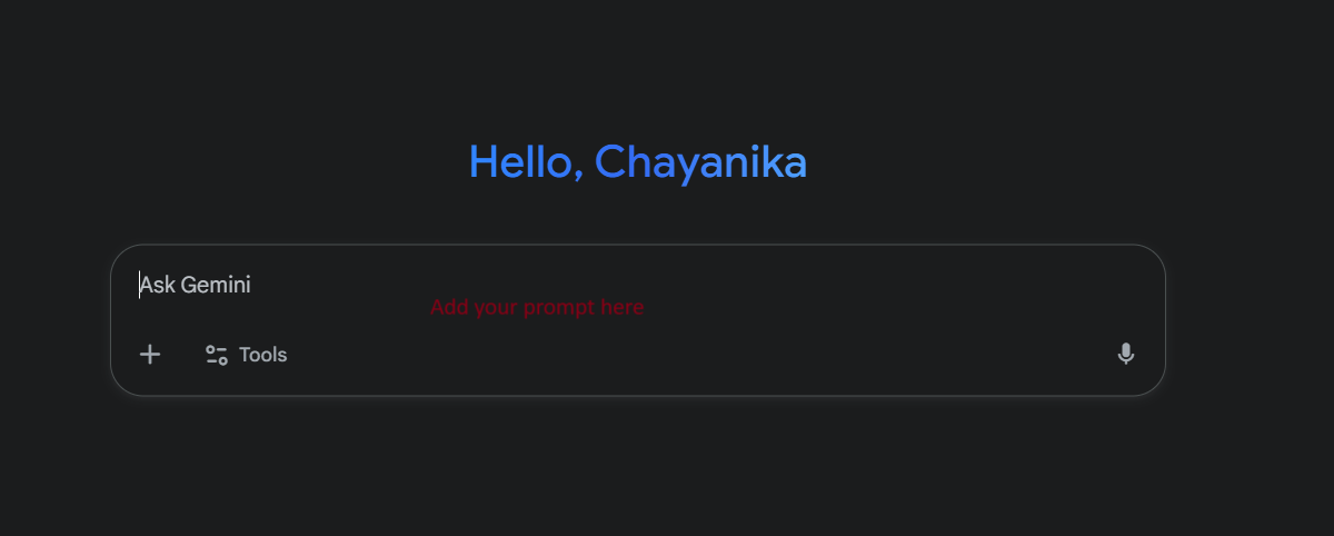 screenshot of the Gemini chatbot interface