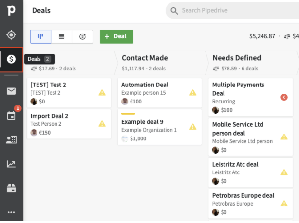 Pipedrive dashboard